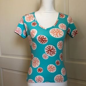 Manuel Canovas Resort Ocean Coral Reef VNeck Tee